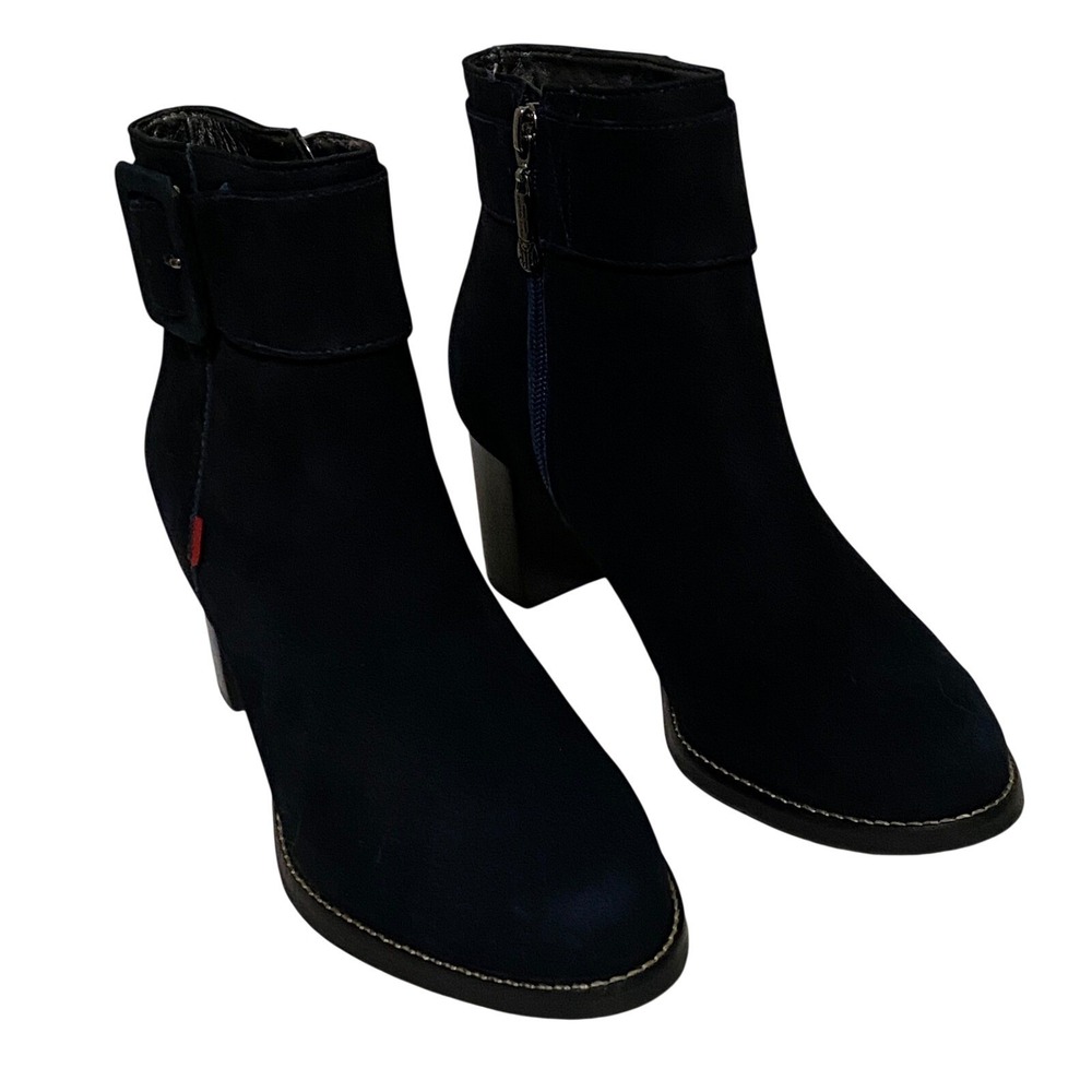 Marc Joseph Womens Black Suede Leather Wooster Bootie Size 6 Office Chic Brazil